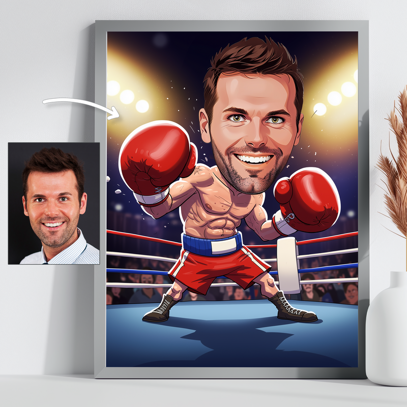 Custom Boxing Champion Caricature Portrait
