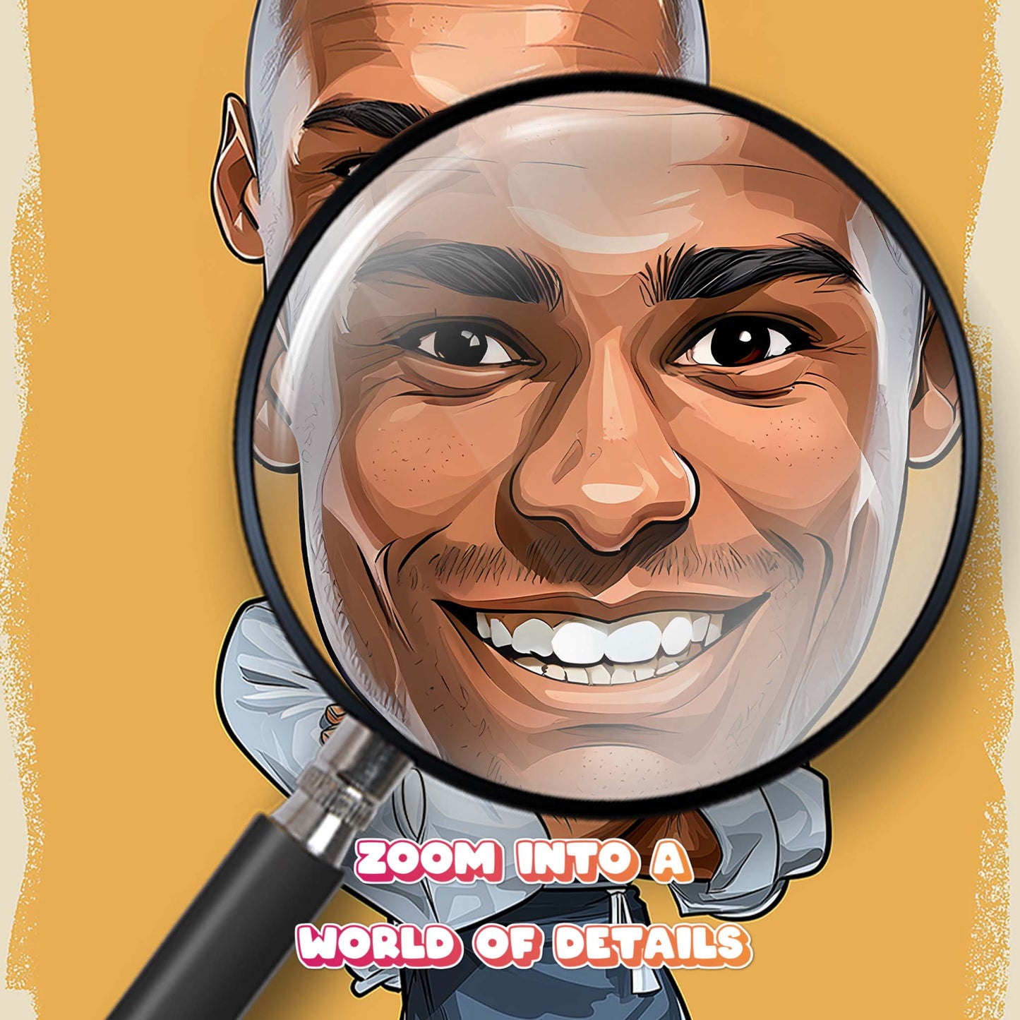 Hand-drawn custom chef caricature portrait from photo, perfect personalized kitchen gift