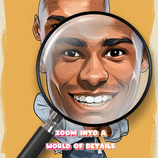 Hand-drawn custom chef caricature portrait from photo, perfect personalized kitchen gift