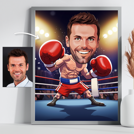 Custom Boxing Champion Caricature Portrait