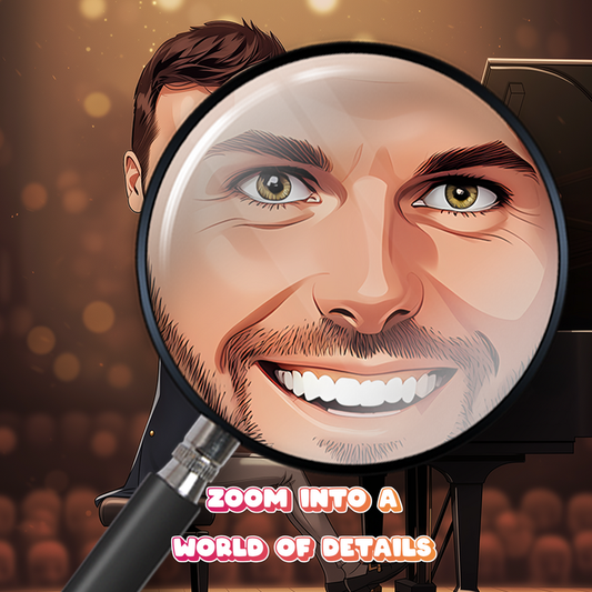 Custom Classical Pianist Caricature Portrait