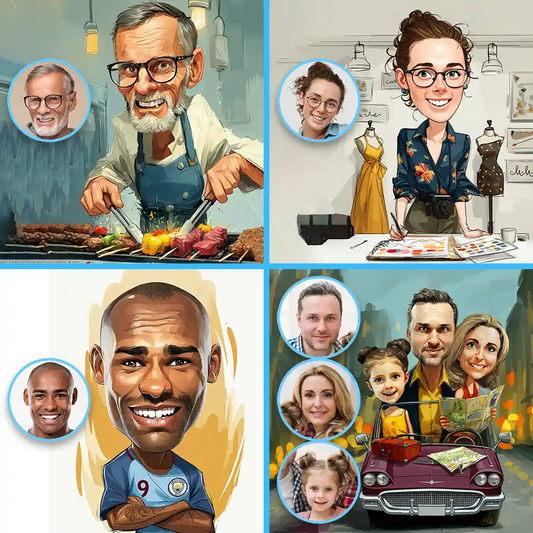 Custom Caricature Cartoon Portrait from Your Photo